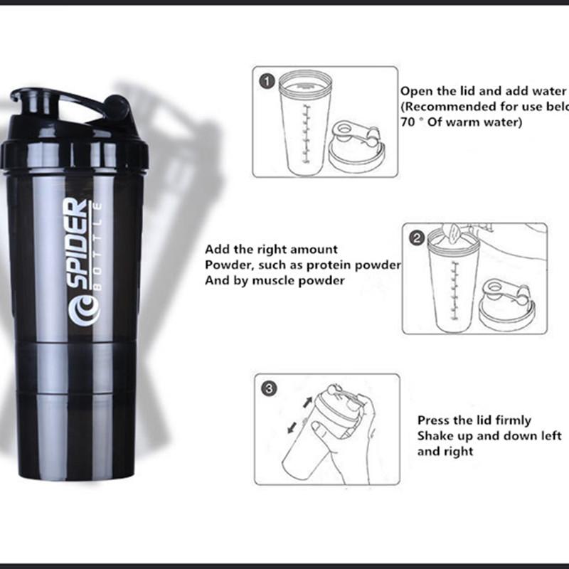 BAISPO Creative Protein Powder Shake  Mixing  Fitness Kettle  Sports Water Bottle