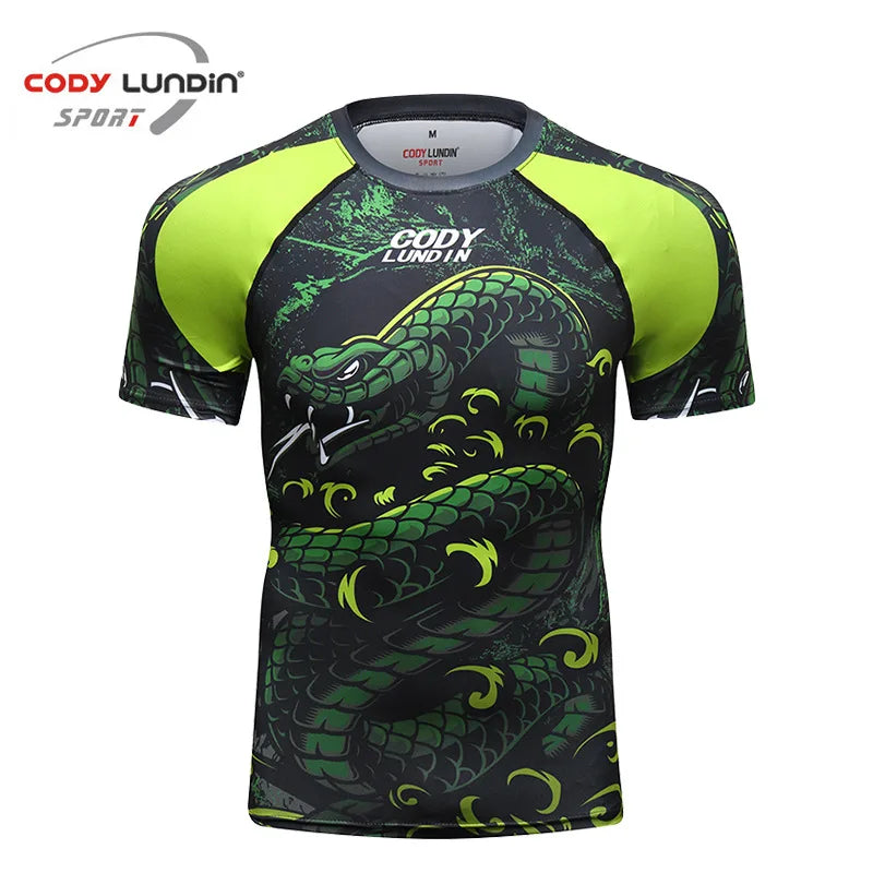 MMA T-Shirts + Muay Thai Shorts Sets Bjj Rashguard for Men Mma Shorts Kickboxing Boxing Clothes Compression Jiu Jitsu Gi T-Shirt