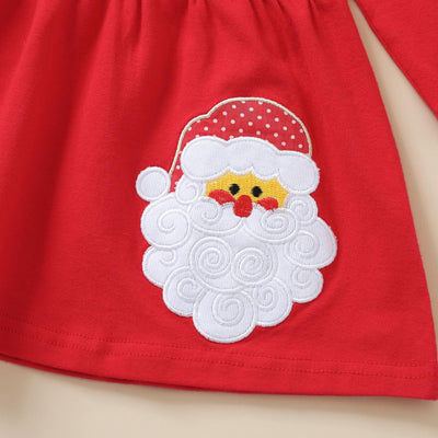Baby Girl Clothes Newborn Infant Christmas Set Cartoon Santa Claus Dress Top Pants Cap Outfits Clothes Baby Girls Clothing Suit