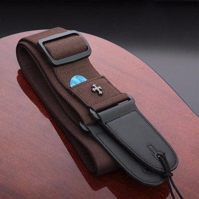 Electric Guitar Strap Acoustic Folk Guitarra Belt Straps Vintage Cross Personality Guitar Straps with Pick Pocket