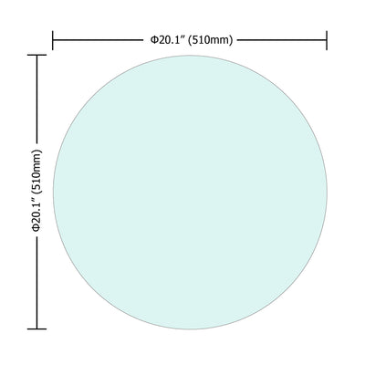 20" Inch Round Tempered Glass Table Top Clear Glass 1/4" Inch Thick Round Polished Edge