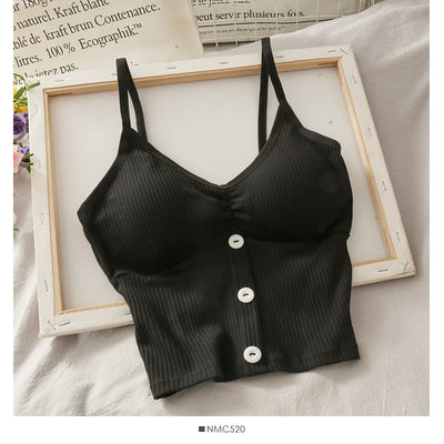Woman Knitted Tank Top Women Strap Vest Sexy Female Knitting Crop Top