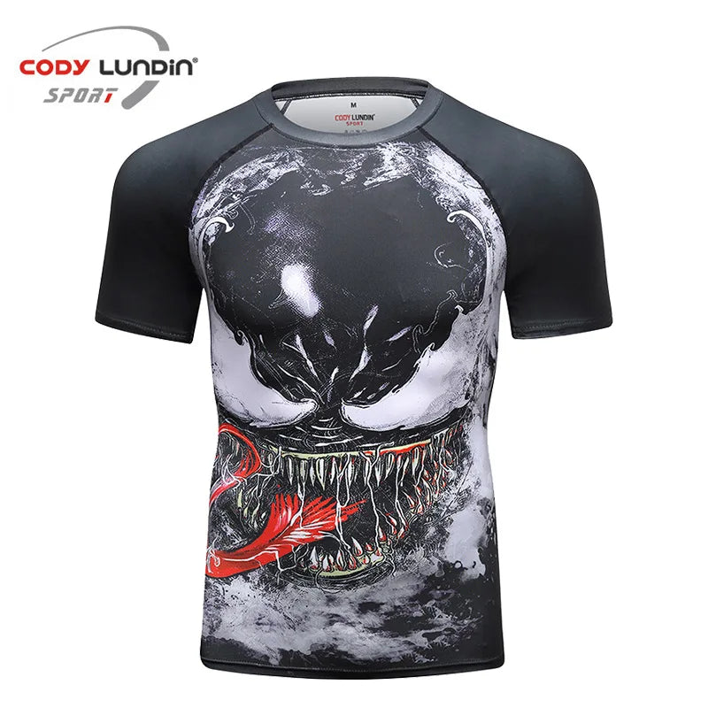 MMA T-Shirts + Muay Thai Shorts Sets Bjj Rashguard for Men Mma Shorts Kickboxing Boxing Clothes Compression Jiu Jitsu Gi T-Shirt