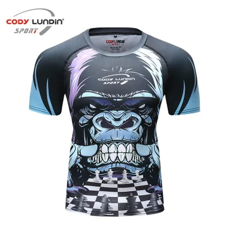MMA T-Shirts + Muay Thai Shorts Sets Bjj Rashguard for Men Mma Shorts Kickboxing Boxing Clothes Compression Jiu Jitsu Gi T-Shirt