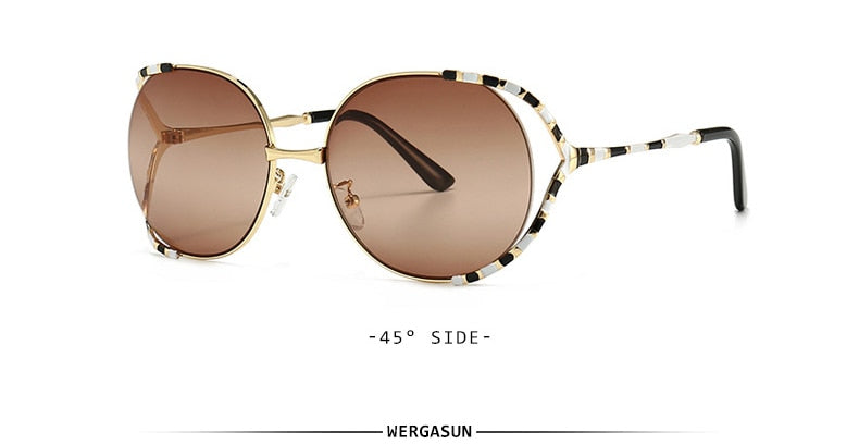 Fashionable And Modern Metal Sunglasses Metal Large Frame Baking Varnish Sunglasses Street Photos Ins Sunglasses