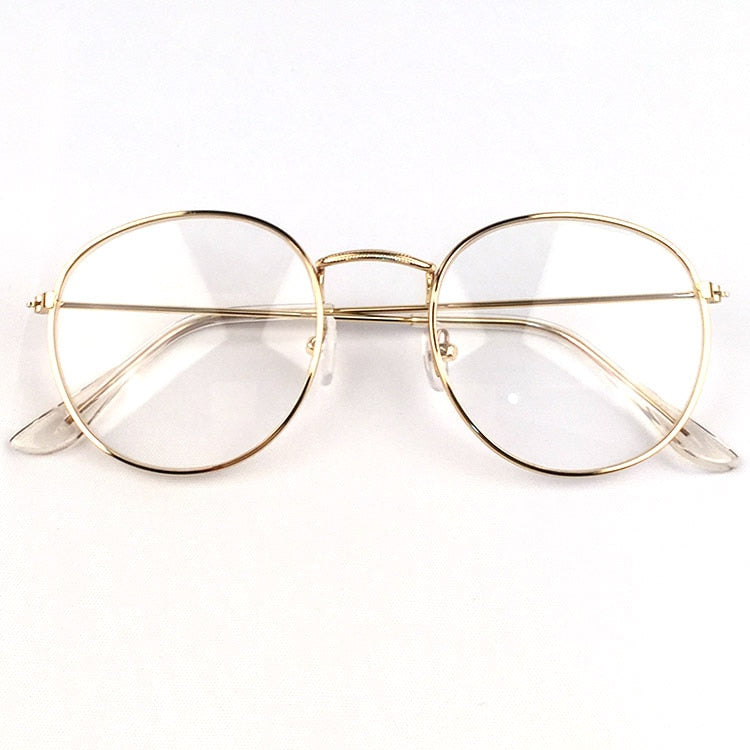 New Designer Woman Glasses Optical Frames Metal Round Glasses Frame Clear lens Eyeware Black Silver Gold Eye Glass