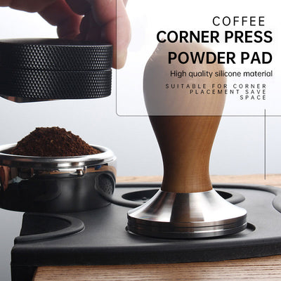 Silicone Coffee Powder Pressing Pad, Anti Slip Powder Hammer Pad, Coffee Powder Pressing Corner Pad, Coffee Pad Corner Pad