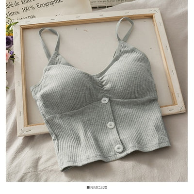 Woman Knitted Tank Top Women Strap Vest Sexy Female Knitting Crop Top