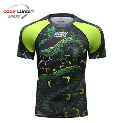 MMA T-Shirts + Muay Thai Shorts Sets Bjj Rashguard for Men Mma Shorts Kickboxing Boxing Clothes Compression Jiu Jitsu Gi T-Shirt