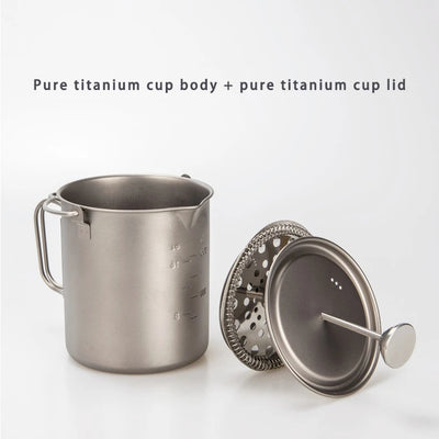 Pure Titanium French Press Coffee Pot Squeeze Coffee Pot 750ML