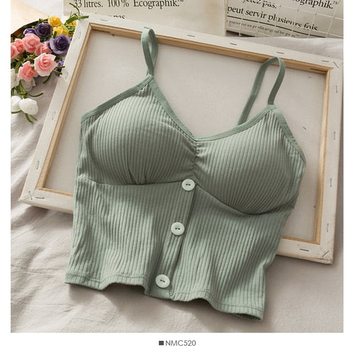 Woman Knitted Tank Top Women Strap Vest Sexy Female Knitting Crop Top