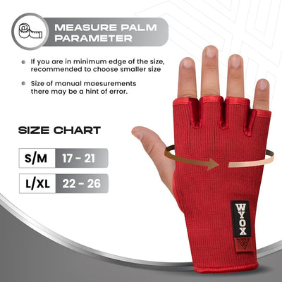Boxing Hand Wraps Inner Gloves Men Women, Half Finger under Mitts with Elasticated Bandages for Fist Protection, Ideal for Muay Thai, Kickboxing, MMA, and Martial Arts, Perfect for Training