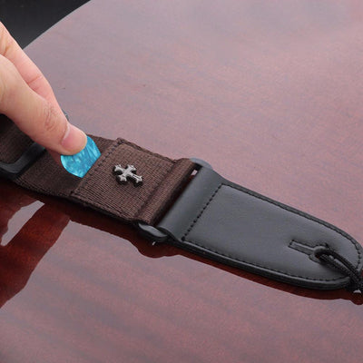 Electric Guitar Strap Acoustic Folk Guitarra Belt Straps Vintage Cross Personality Guitar Straps with Pick Pocket