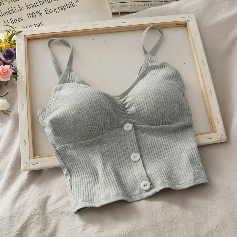 Woman Knitted Tank Top Women Strap Vest Sexy Female Knitting Crop Top