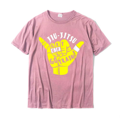 Go Train Jiu Jitsu Shirt for BJJ Gift Printed on Funny Tees Slim Fit Cotton Boy Tshirts Christmas Streetwear