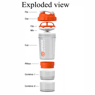Sports Shaker Bottle Whey Protein Powder Mixing Bottle Sports Nutrition Protein Shaker Fitness Water Bottle With Three-layer