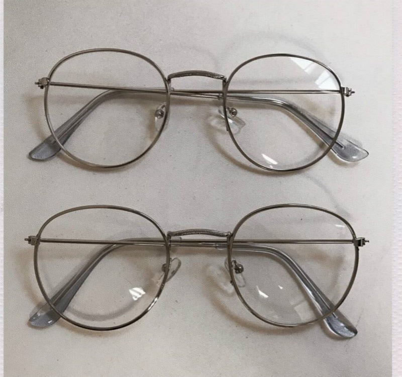 New Designer Woman Glasses Optical Frames Metal Round Glasses Frame Clear lens Eyeware Black Silver Gold Eye Glass