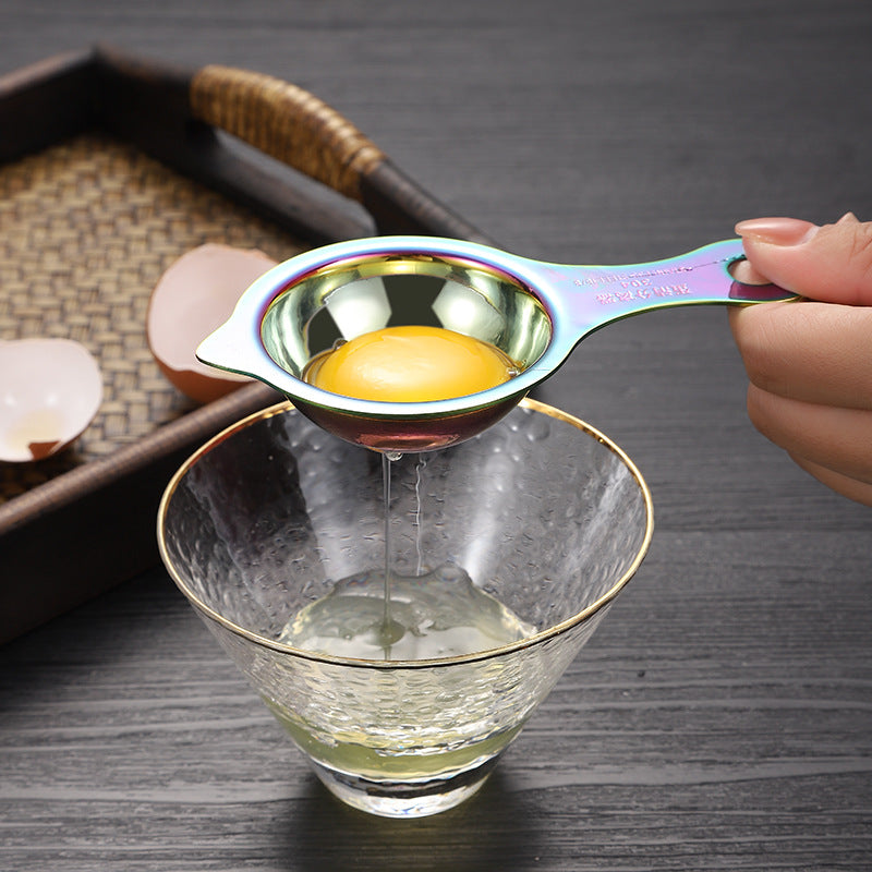 Titanium Plated Egg Separator 304 Stainless Steel Egg White Separator Yolk Protein Separator