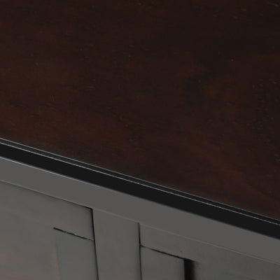 TREXM Narrow Console Desk, Ultra Thin Sofa Table with Three Storage Drawers and Living Room Bottom Shelves (Espresso)