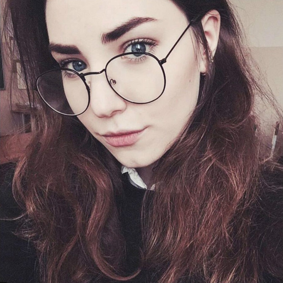 New Designer Woman Glasses Optical Frames Metal Round Glasses Frame Clear lens Eyeware Black Silver Gold Eye Glass