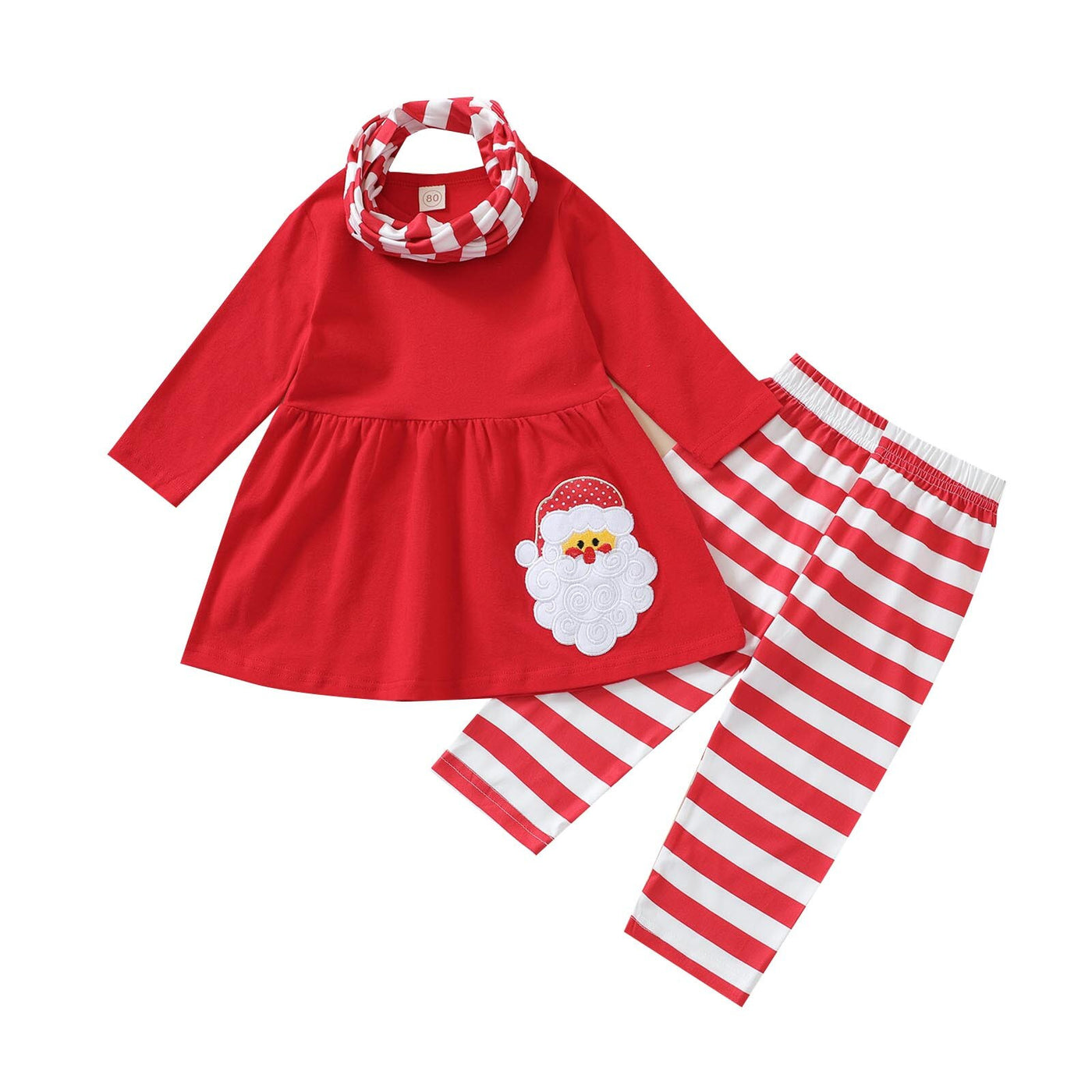 Baby Girl Clothes Newborn Infant Christmas Set Cartoon Santa Claus Dress Top Pants Cap Outfits Clothes Baby Girls Clothing Suit