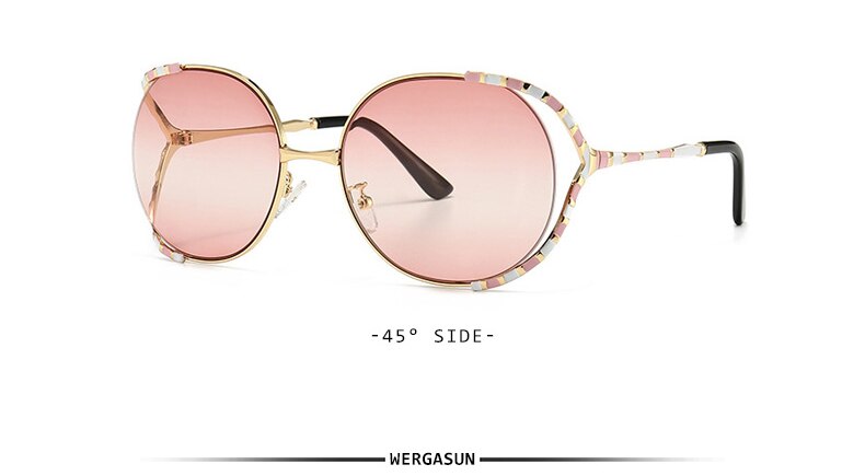 Fashionable And Modern Metal Sunglasses Metal Large Frame Baking Varnish Sunglasses Street Photos Ins Sunglasses