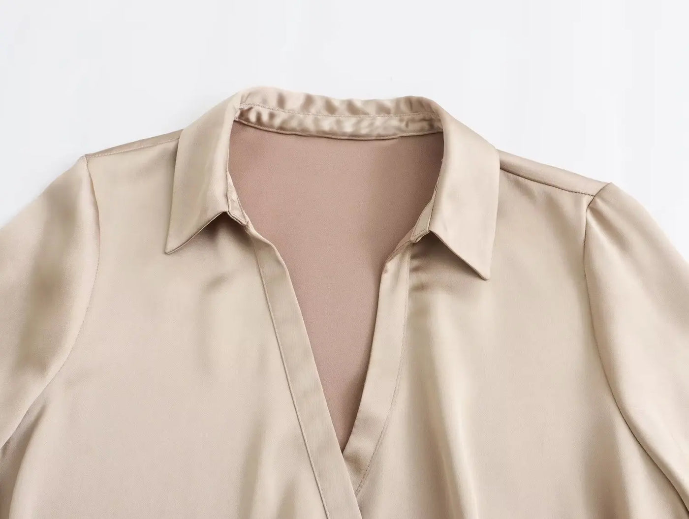 New Satin Cropped Blouses Women Top 2023 Fashion  Long Sleeve Shirt Woman Elegant Short Shirts Chic Tops