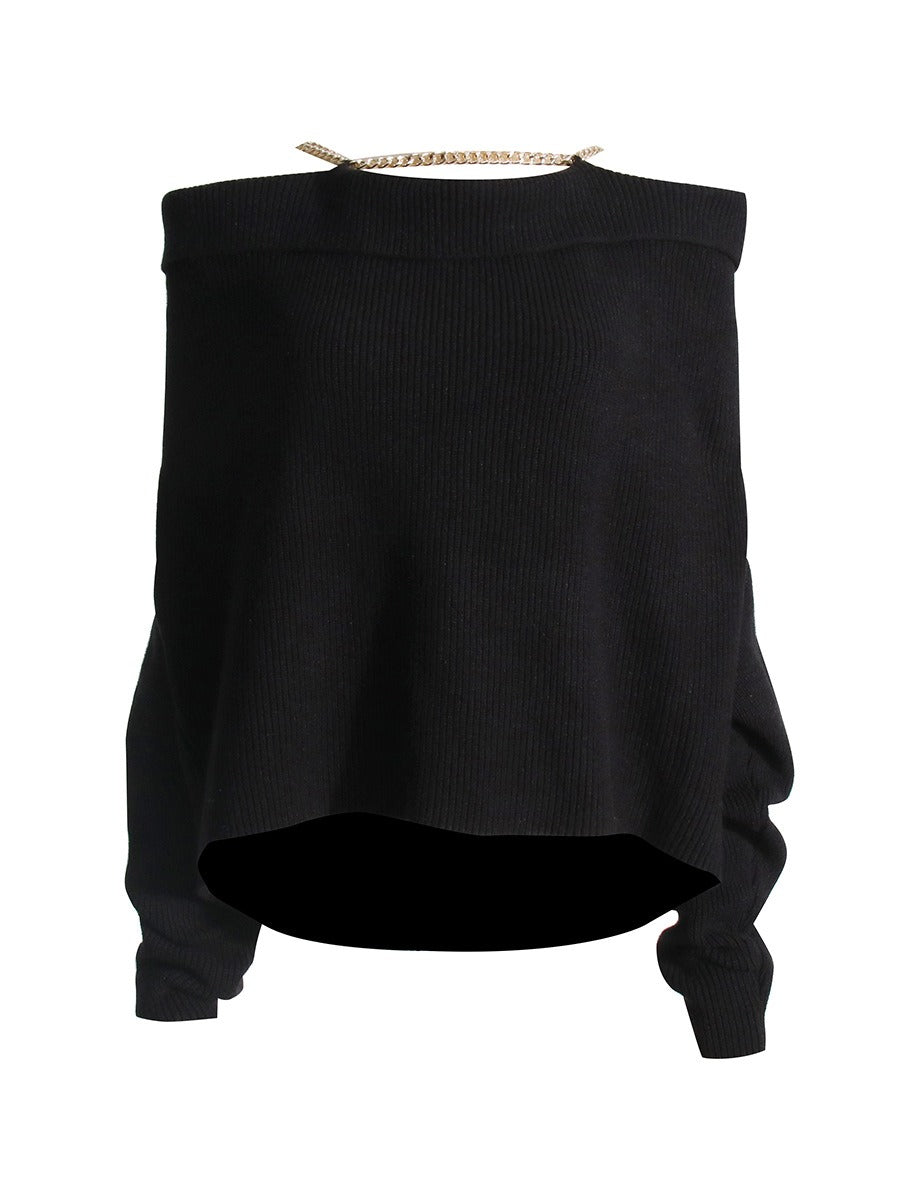 Splicing Chain Sweater Woman Pullover