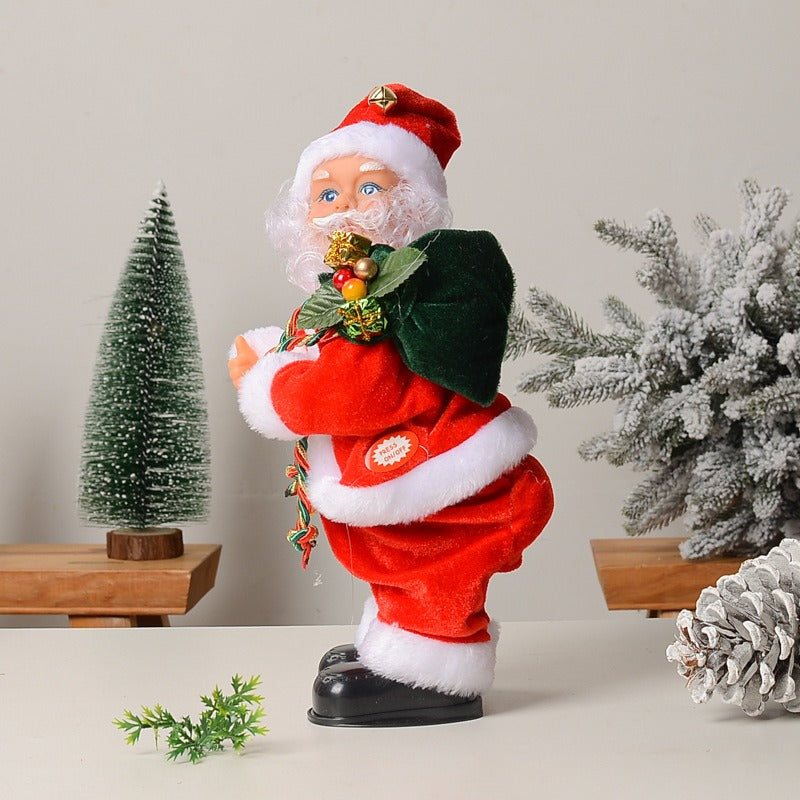 Electric Hip Twisting Santa Claus with Music Christmas Children's Gifts Toy Store Window Display
