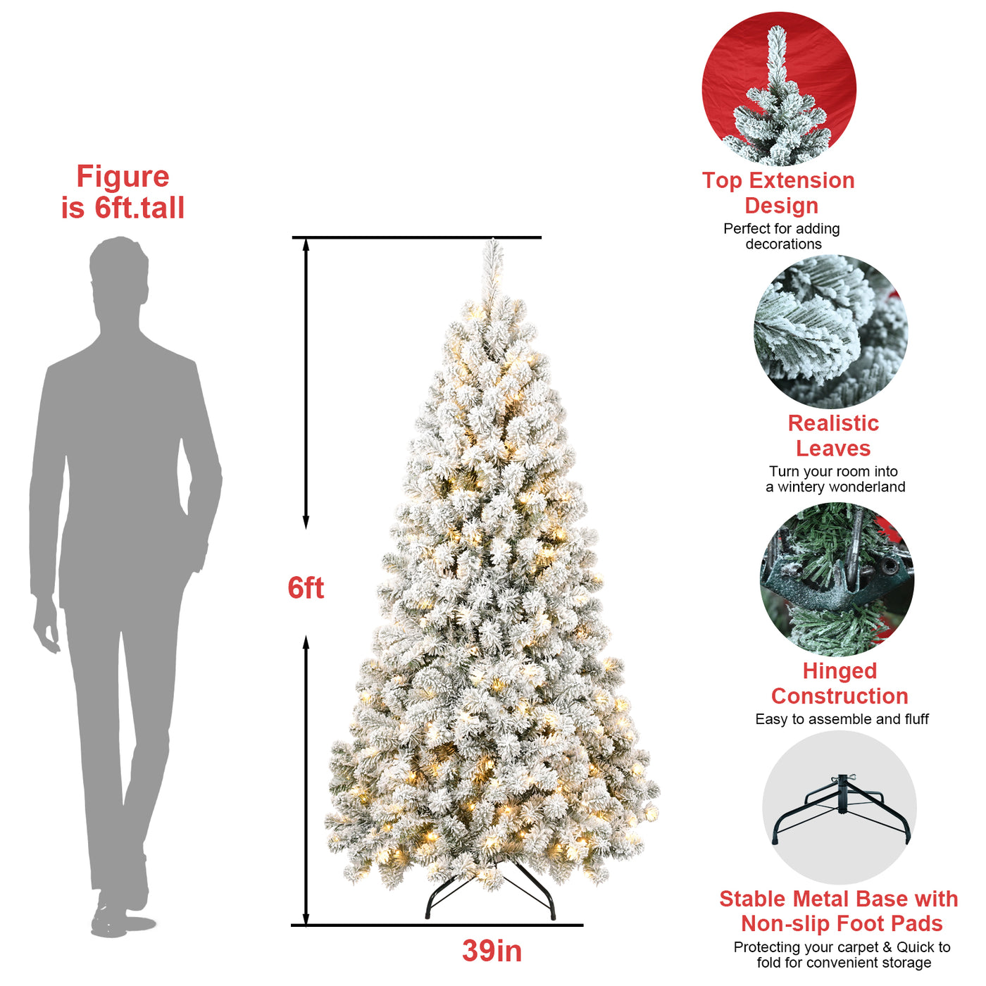 7FT PVC Memory Wire Christmas tree (With Light)