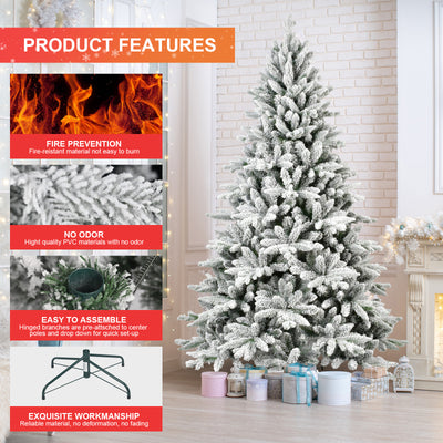 7FT PE&PVC Flocked Christmas tree