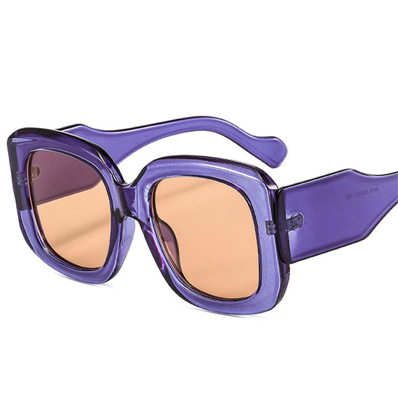 Large Frame Fashion Sunglasses Ins Thick Line Temples Popular Personality Men And Women All-Match Sunglasses