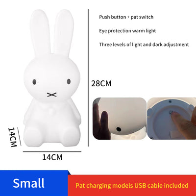 Rabbit Table Lamp Cartoon Lovely Bedside Bedroom Floor Lamp Living Room Glow Rabbit Rechargeable Night Lamp