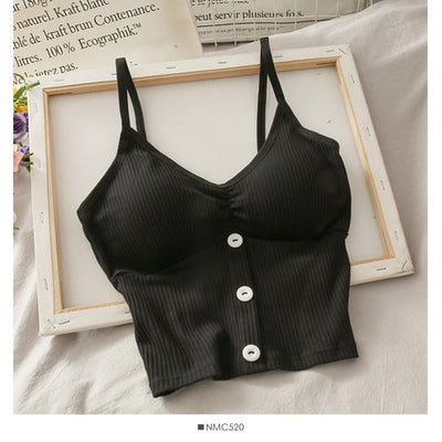 Woman Knitted Tank Top Women Strap Vest Sexy Female Knitting Crop Top