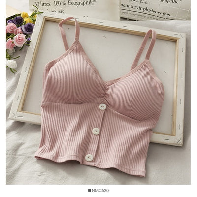 Woman Knitted Tank Top Women Strap Vest Sexy Female Knitting Crop Top