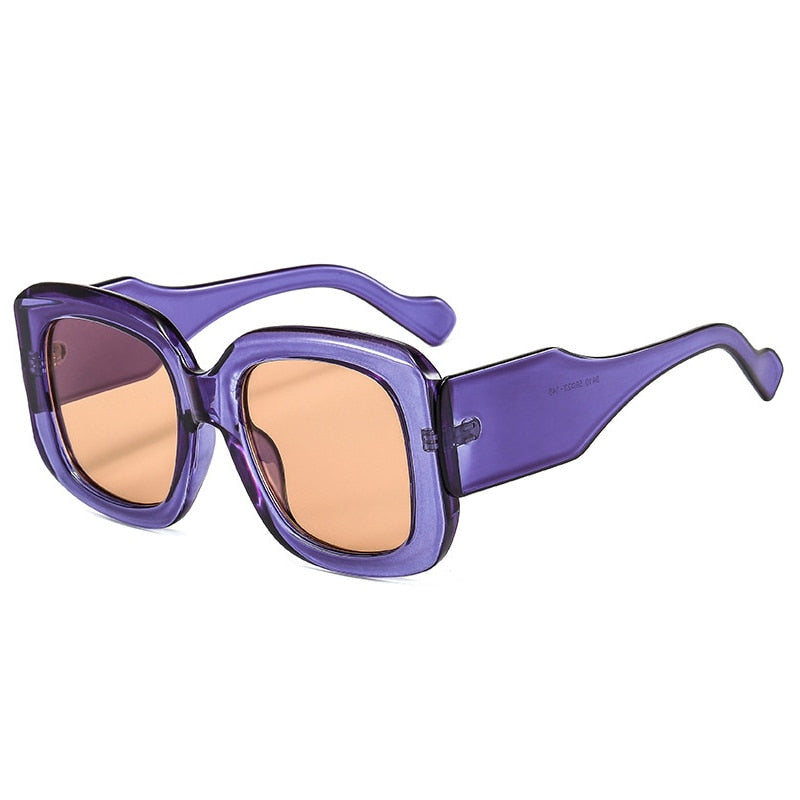 Large Frame Fashion Sunglasses Ins Thick Line Temples Popular Personality Men And Women All-Match Sunglasses