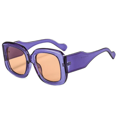 Large Frame Fashion Sunglasses Ins Thick Line Temples Popular Personality Men And Women All-Match Sunglasses