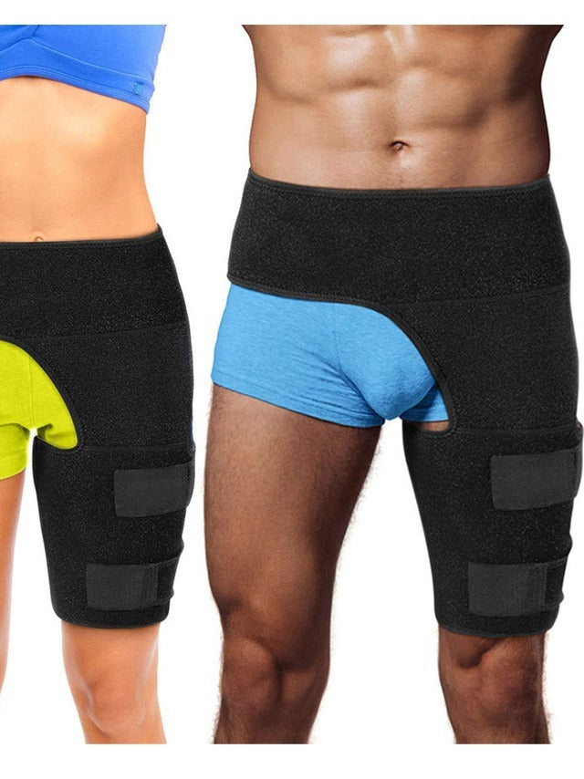 Fitness leg protectors to prevent muscle strain, hip straps to prevent groin strain, exercise thigh and knee protectors