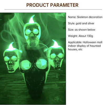 Halloween Skull with Lamp Decoration Halloween Decoration Smoke Skull Candle Lamp