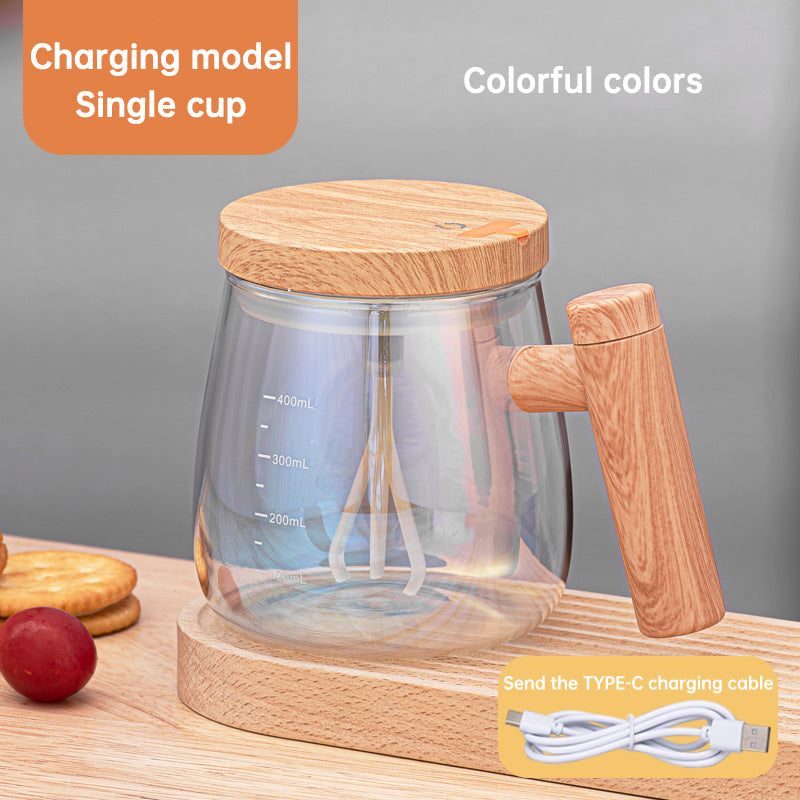 Self Stirring Coffee Cup Electric Stirring Glass Mug Portable Waterproof Automatic Protein Powder Mixing Cup Kitchen Accessories