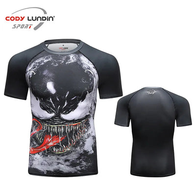 MMA T-Shirts + Muay Thai Shorts Sets Bjj Rashguard for Men Mma Shorts Kickboxing Boxing Clothes Compression Jiu Jitsu Gi T-Shirt