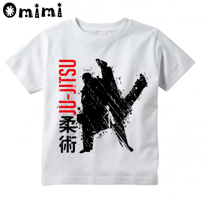 Kids Jiu Jitsu Design T Shirt Boys and Girls Great Casual Short Sleeve Tops Children'S Funny T-Shirt