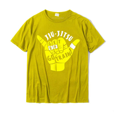 Go Train Jiu Jitsu Shirt for BJJ Gift Printed on Funny Tees Slim Fit Cotton Boy Tshirts Christmas Streetwear