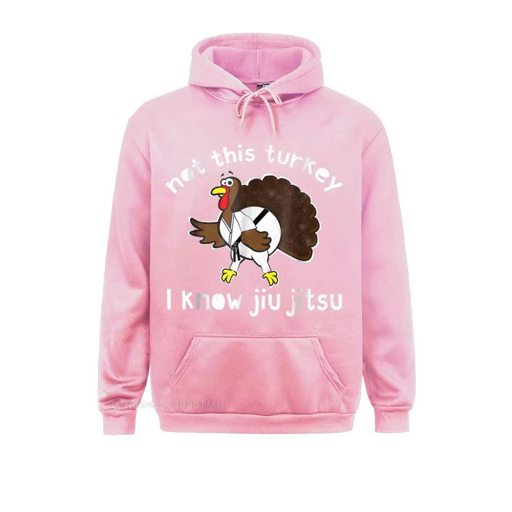 Thanksgiving Turkey I Know Jiu Jitsu Funny T- Shirt Sweatshirts Summer/Fall Funny Hoodies Long Sleeve Brand Clothes Mens